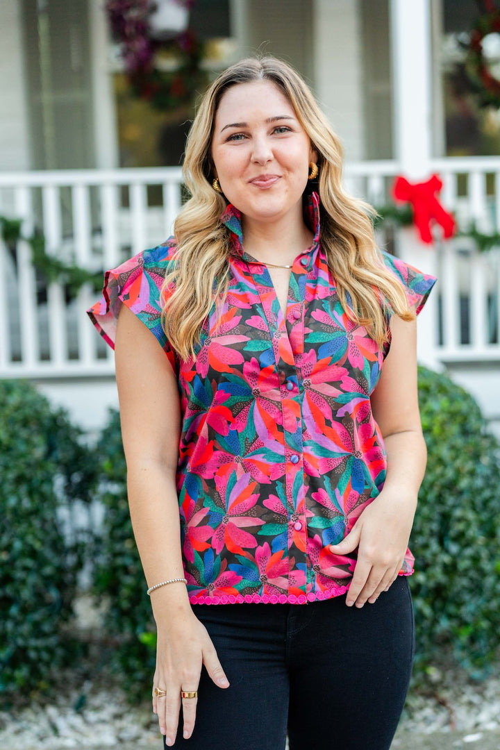 Adelyn Blouse | Poinsettia